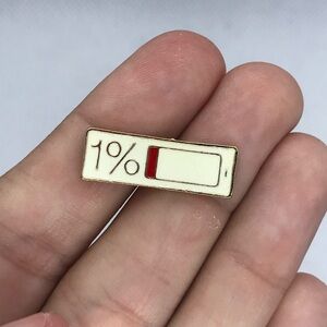 1% Battery Enamel Pin